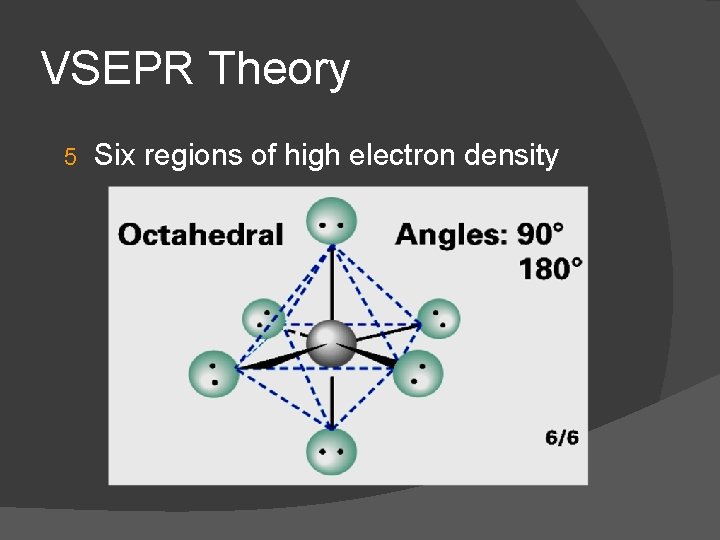 VSEPR Theory 5 Six regions of high electron density 