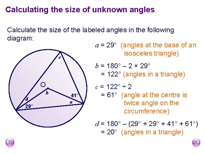 Calculating the size of unknown angles Calculate the size of the labeled angles in Calculating the size of unknown angles Calculate the size of the labeled angles in