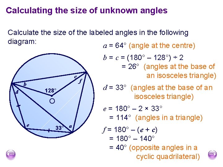 Calculating the size of unknown angles Calculate the size of the labeled angles in Calculating the size of unknown angles Calculate the size of the labeled angles in