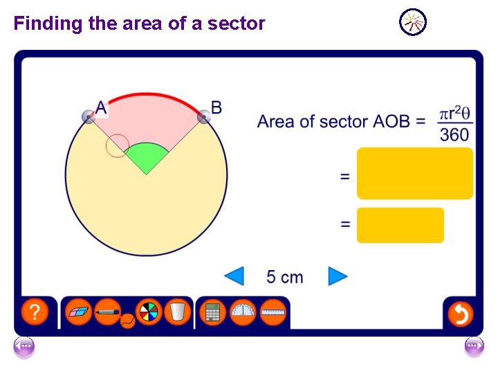 Finding the area of a sector Finding the area of a sector