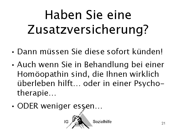 Haben Sie eine Zusatzversicherung? • Dann müssen Sie diese sofort künden! • Auch wenn