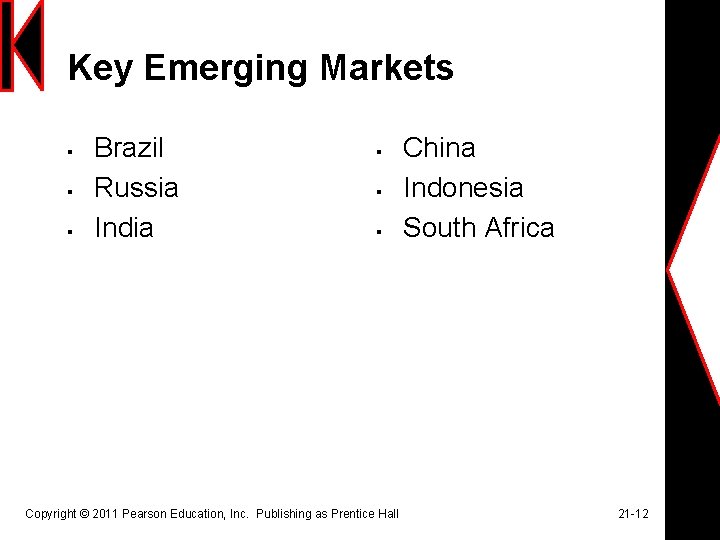 Key Emerging Markets § § § Brazil Russia India § § § Copyright ©