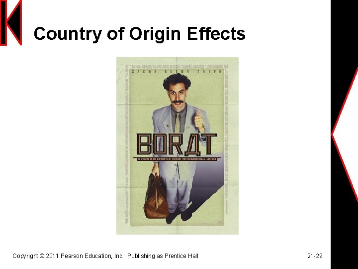 Country of Origin Effects Copyright © 2011 Pearson Education, Inc. Publishing as Prentice Hall