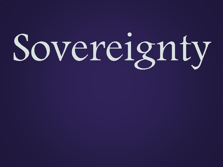 Sovereignty 