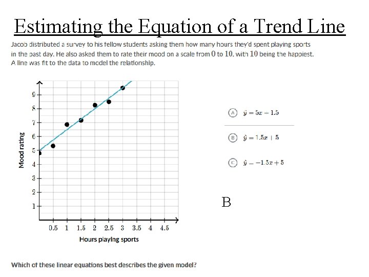 Estimating the Equation of a Trend Line B 