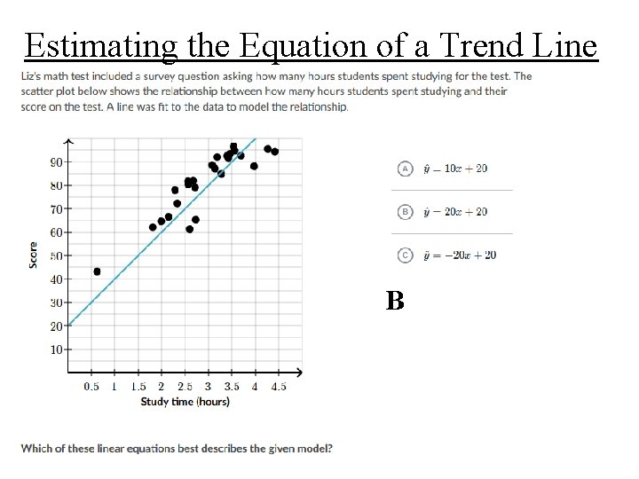 Estimating the Equation of a Trend Line B 