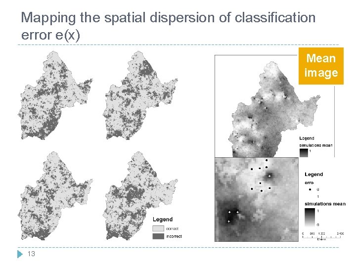 Mapping the spatial dispersion of classification error e(x) Mean image 13 