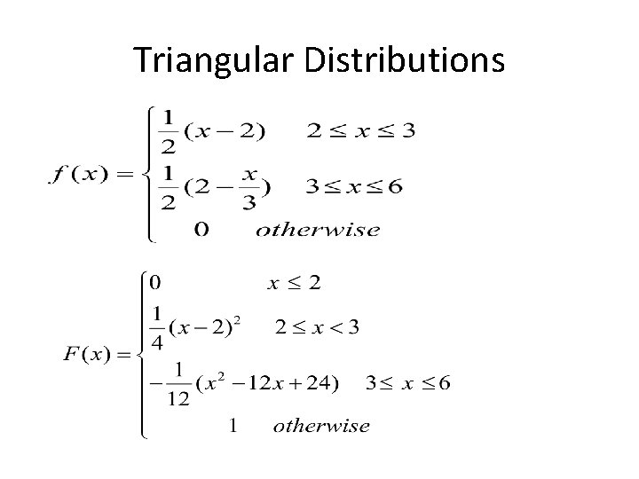 Triangular Distributions 