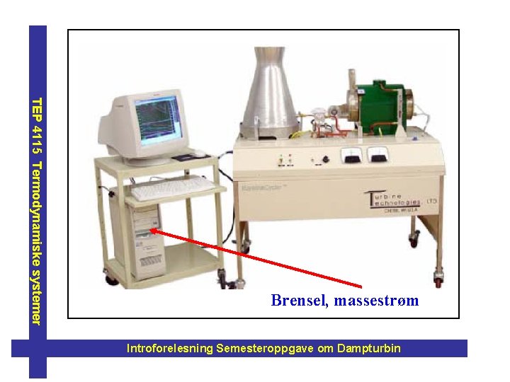 TEP 4115 Termodynamiske systemer Brensel, massestrøm Introforelesning Semesteroppgave om Dampturbin 