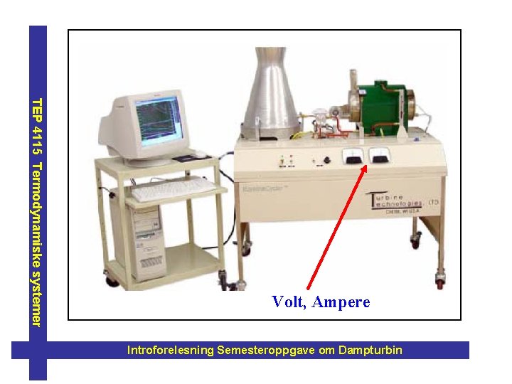 TEP 4115 Termodynamiske systemer Volt, Ampere Introforelesning Semesteroppgave om Dampturbin 