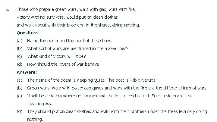 5. Those who prepare green wars, wars with gas, wars with fire, victory with