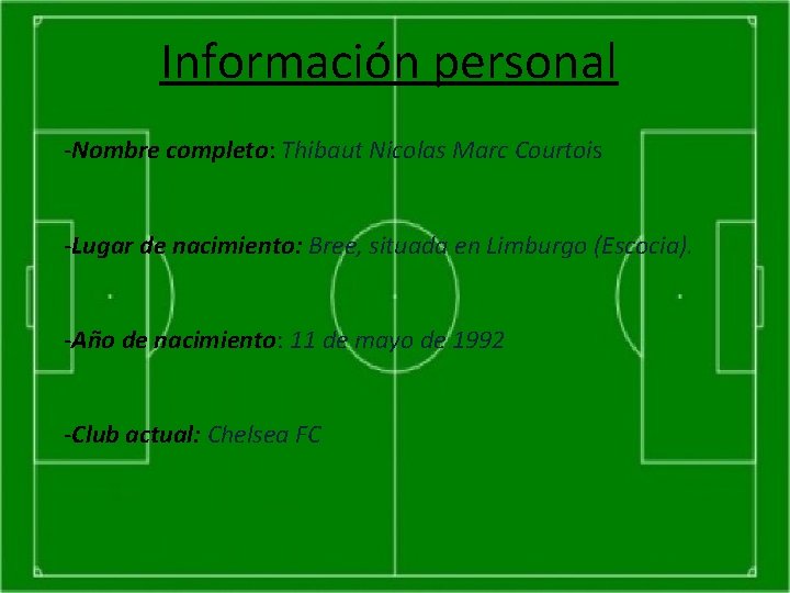 Información personal -Nombre completo: Thibaut Nicolas Marc Courtois -Lugar de nacimiento: Bree, situada en