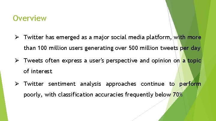 Overview Ø Twitter has emerged as a major social media platform, with more than