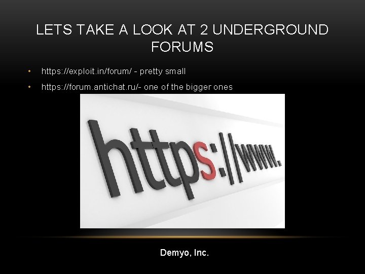 LETS TAKE A LOOK AT 2 UNDERGROUND FORUMS • https: //exploit. in/forum/ - pretty