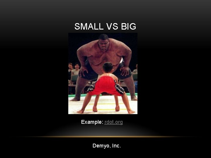 SMALL VS BIG Example: rdot. org Demyo, Inc. 