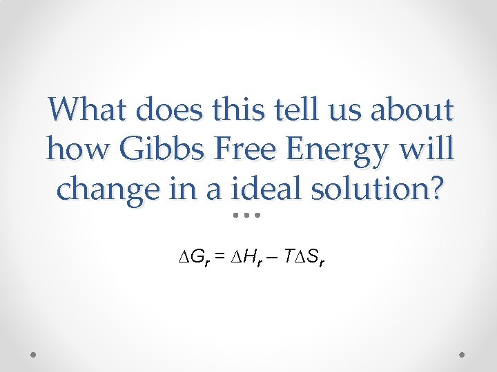 What does this tell us about how Gibbs Free Energy will change in a