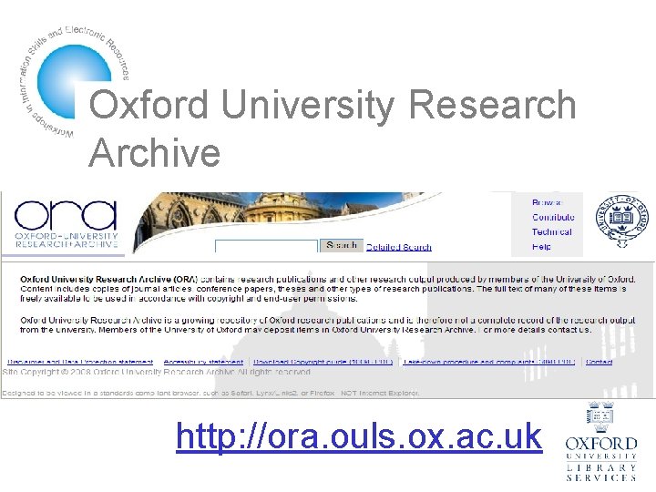 Oxford University Research Archive http: //ora. ouls. ox. ac. uk 