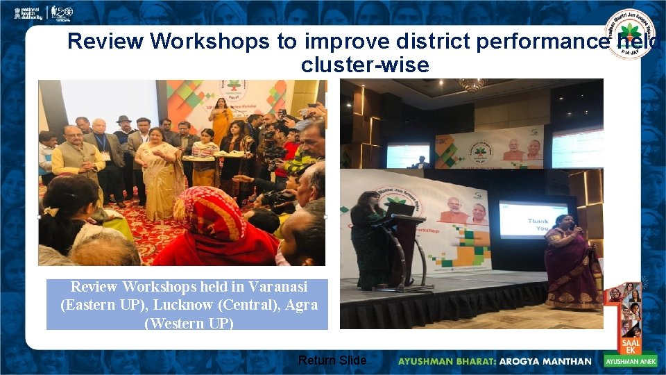 Review Workshops to improve district performance held cluster-wise Review Workshops held in Varanasi (Eastern