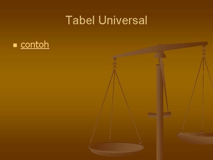 Tabel Universal n contoh 