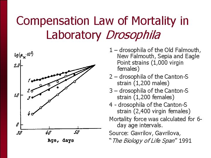 Compensation Law of Mortality in Laboratory Drosophila 1 – drosophila of the Old Falmouth,