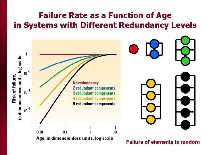 Failure Rate as a Function of Age in Systems with Different Redundancy Levels Failure