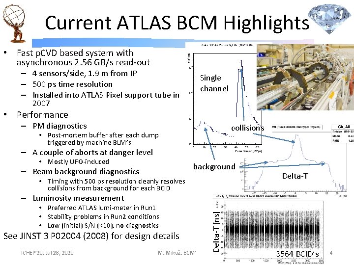 Current ATLAS BCM Highlights • Fast p. CVD based system with asynchronous 2. 56