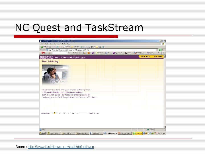 NC Quest and Task. Stream Source: http: //www. taskstream. com/pub/default. asp 