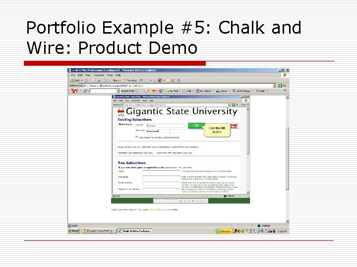 Portfolio Example #5: Chalk and Wire: Product Demo 