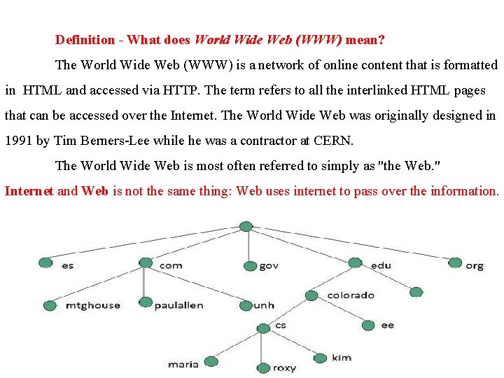 Definition - What does World Wide Web (WWW) mean? The World Wide Web (WWW)