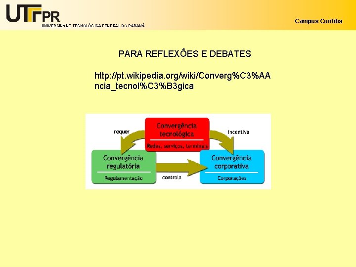 UNIVERSIDADE TECNOLÓGICA FEDERAL DO PARANÁ PARA REFLEXÕES E DEBATES http: //pt. wikipedia. org/wiki/Converg%C 3%AA