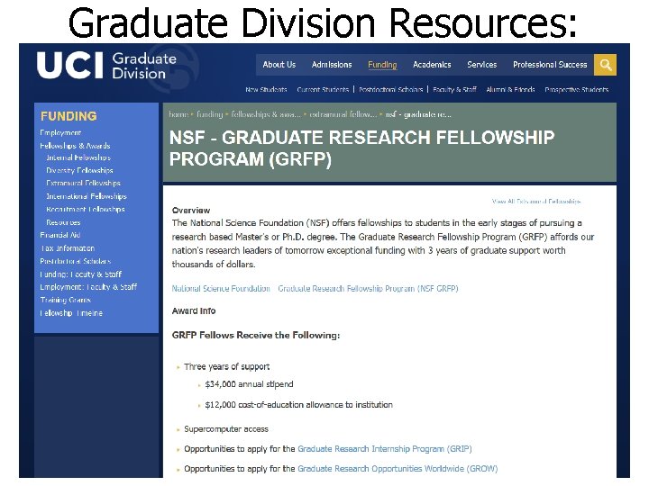 Graduate Division Resources: 