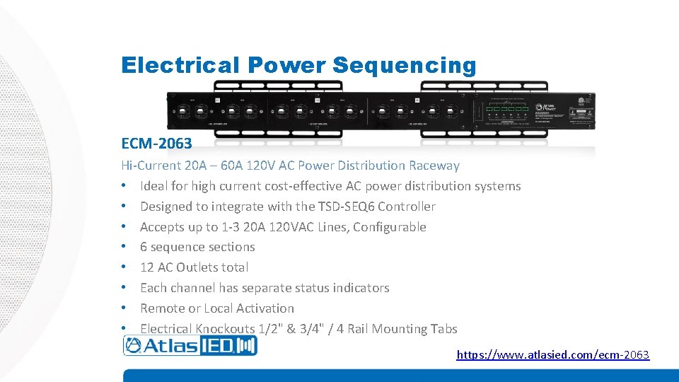 Electrical Power Sequencing ECM-2063 Hi-Current 20 A – 60 A 120 V AC Power