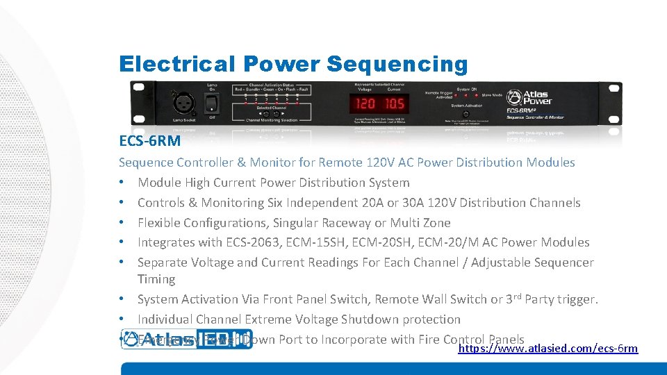 Electrical Power Sequencing ECS-6 RM Sequence Controller & Monitor for Remote 120 V AC