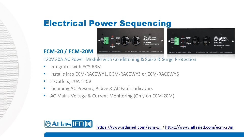 Electrical Power Sequencing ECM-20 / ECM-20 M 120 V 20 A AC Power Module