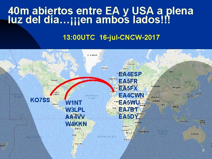 40 m abiertos entre EA y USA a plena luz del día…¡¡¡en ambos lados!!!