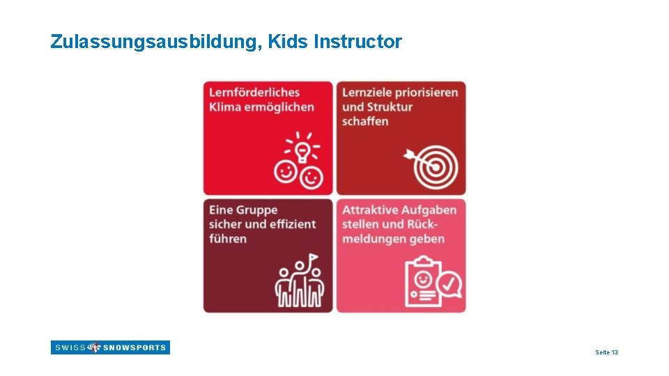 Zulassungsausbildung, Kids Instructor Seite 13 