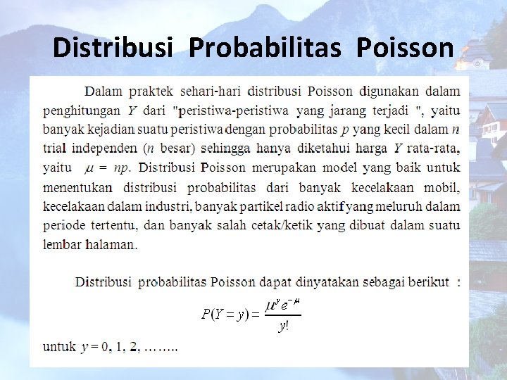 Distribusi Probabilitas Poisson 