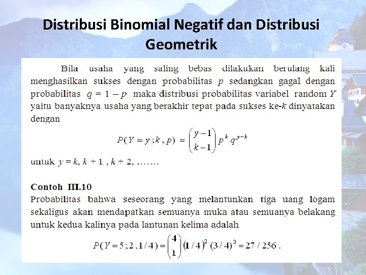 Distribusi Binomial Negatif dan Distribusi Geometrik 