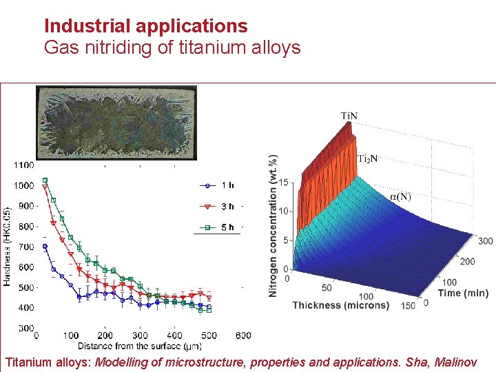 Industrial applications Gas nitriding of titanium alloys μ Titanium alloys: Modelling of microstructure, properties