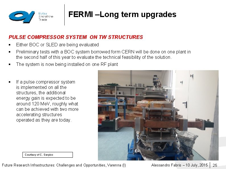 FERMI –Long term upgrades PULSE COMPRESSOR SYSTEM ON TW STRUCTURES § Either BOC or