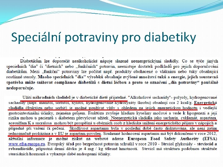 Speciální potraviny pro diabetiky 