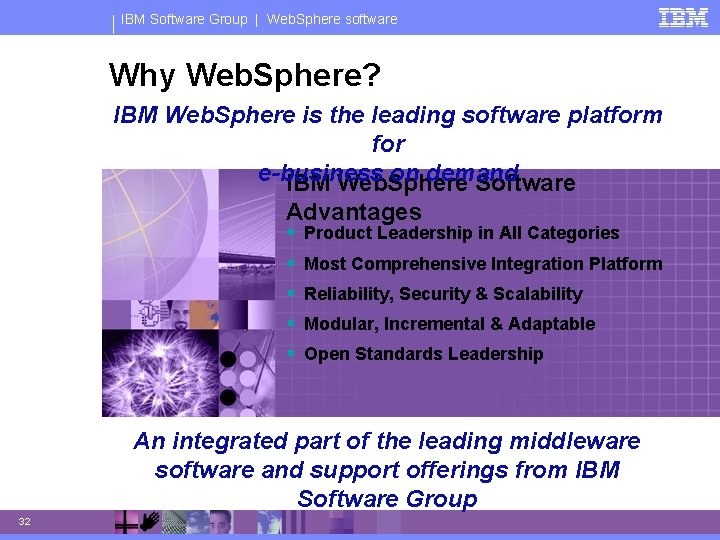 IBM Software Group | Web. Sphere software Why Web. Sphere? IBM Web. Sphere is