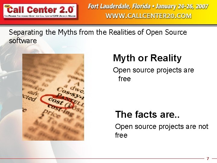 Separating the Myths from the Realities of Open Source software Myth or Reality Open