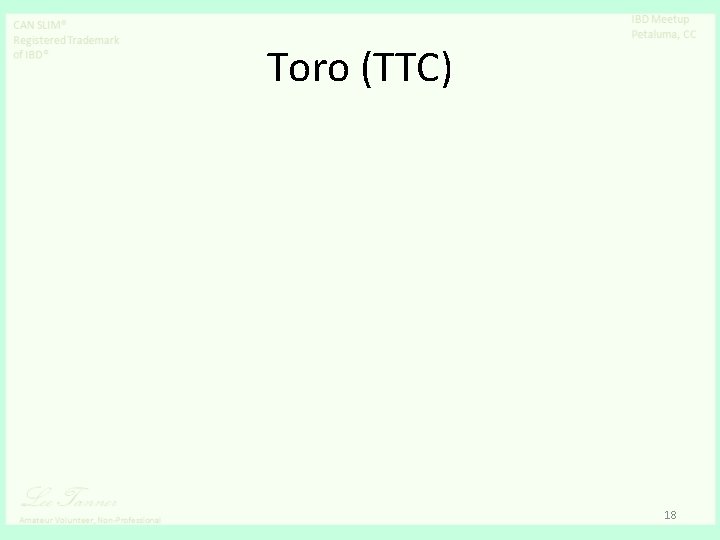 Toro (TTC) 18 
