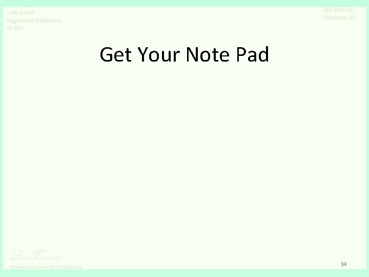 Get Your Note Pad 34 
