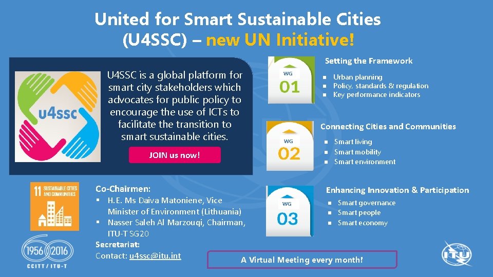 United for Smart Sustainable Cities (U 4 SSC) – new UN Initiative! Setting the