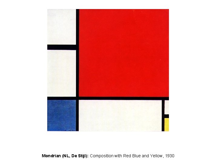 Mondrian (NL, De Stijl): Composition with Red Blue and Yellow, 1930 