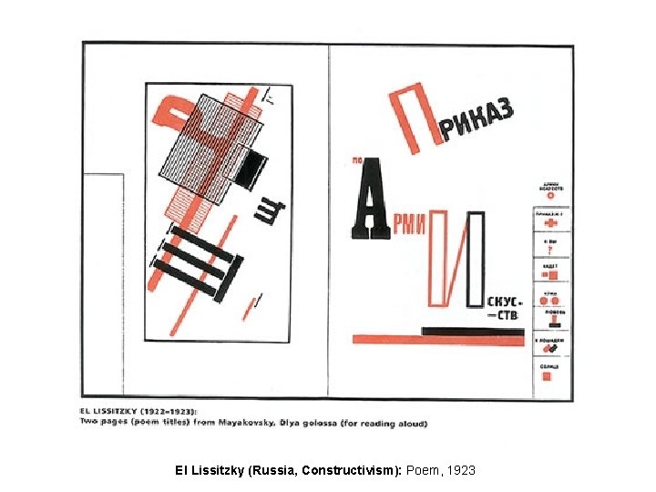 El Lissitzky (Russia, Constructivism): Poem, 1923 