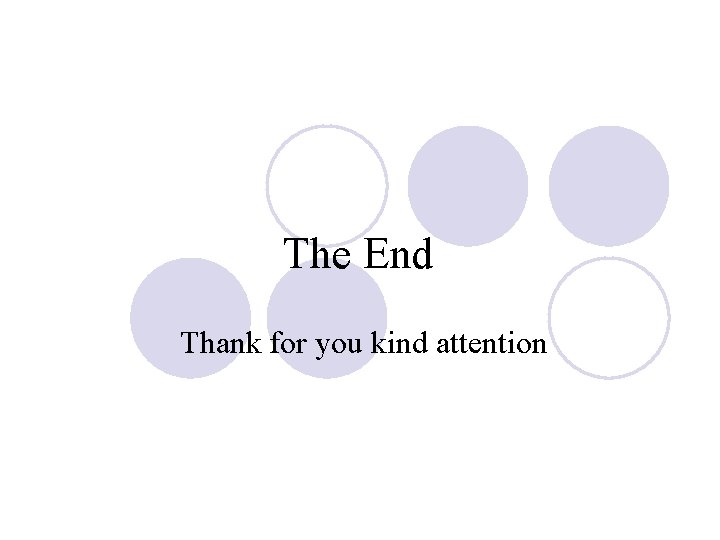 The End Thank for you kind attention 