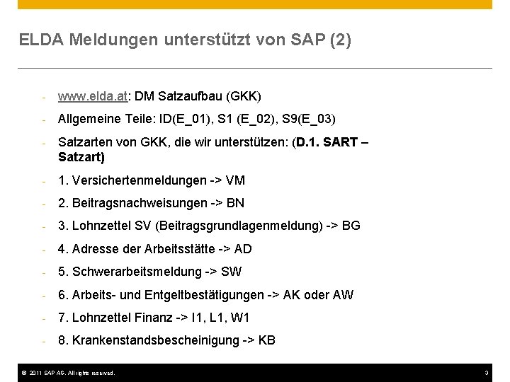 ELDA Meldungen unterstützt von SAP (2) - www. elda. at: DM Satzaufbau (GKK) -